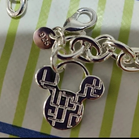 Mickey Mouse Sterling Silver Matching Necklace Bracelet Set - Picture 12 of 13